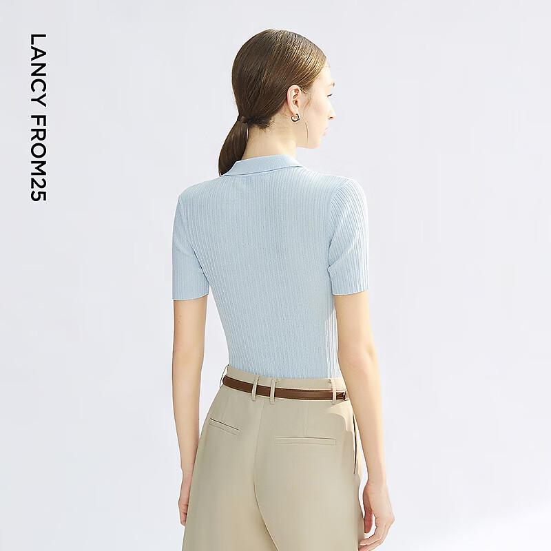 LANGZI Polo Ribbed Knit Pullover