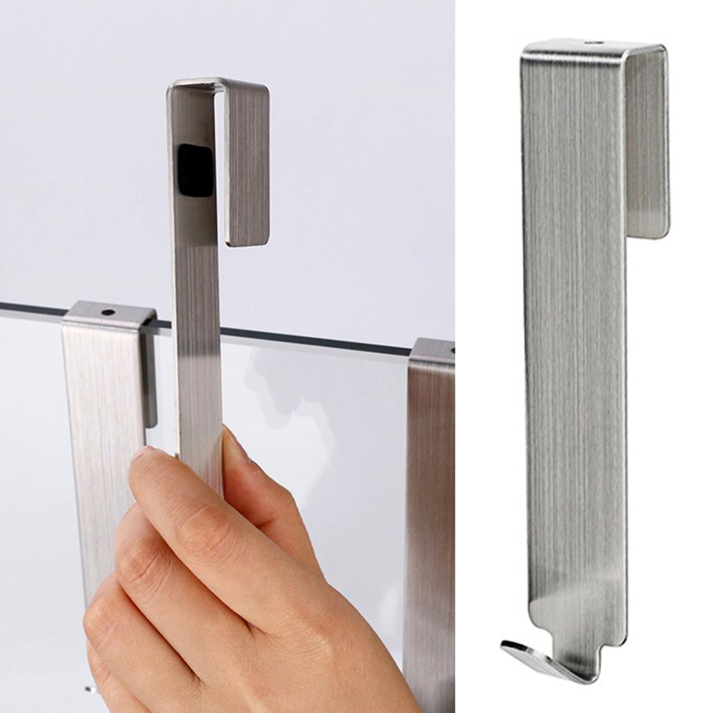 Yousheng Stainless Steel Double Side Hooks No Drill Towel Rack Hook for Glass Wall Bathroom Storage Organizer Backpack Hanger Kitchen Utensil