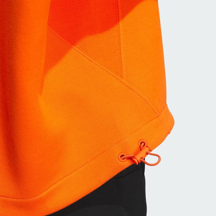 Adidas Spacer 1/2 Zip Track Top Solid Color Loose Fit Pullover Sweatshirt Women Tops Half-Impact-Orange JJ3797