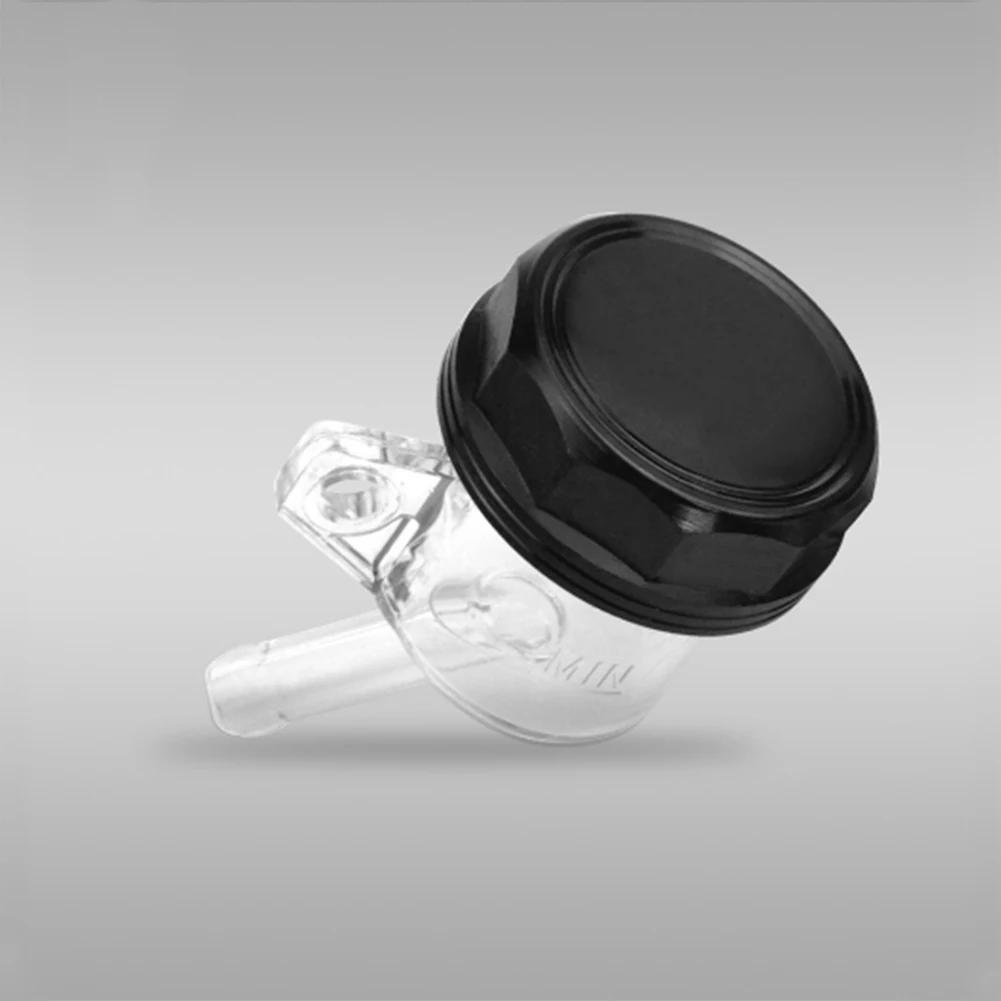 

Motorcycle Brake Oil Cup Transparent Upper Pump Oil Tank Brake Master Cylinder Brake Fluid Reservoir with Aluminium Alloy Cap чорний