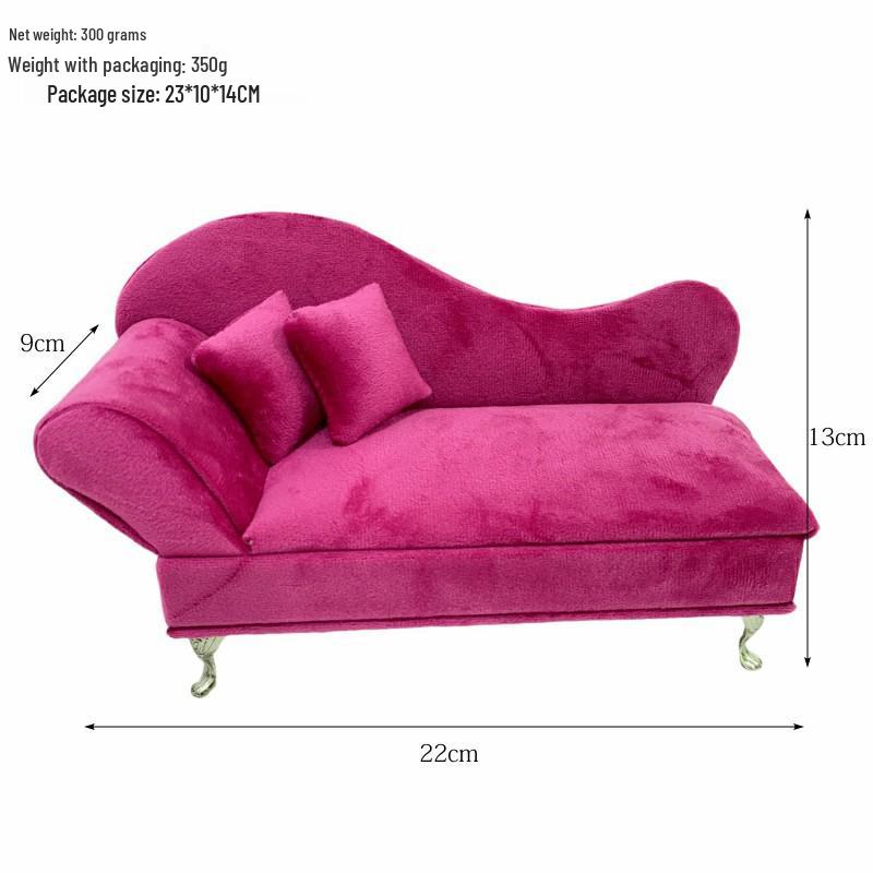 Dutch Velvet Jewelry Box: Sofa-Style Ornament & Ring Storage for 1:12 Dollhouse