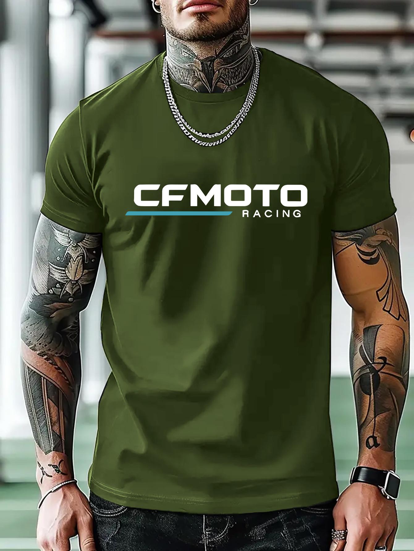 Casual Moto Racing Graphic Tshirt - Short Sleeve Crew Neck XXL