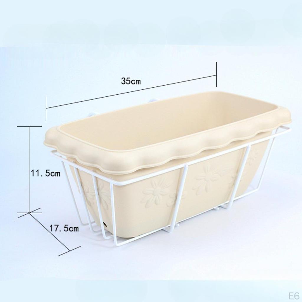 Balcony Railing Flowerpot with Tray And Rack for Outdoor