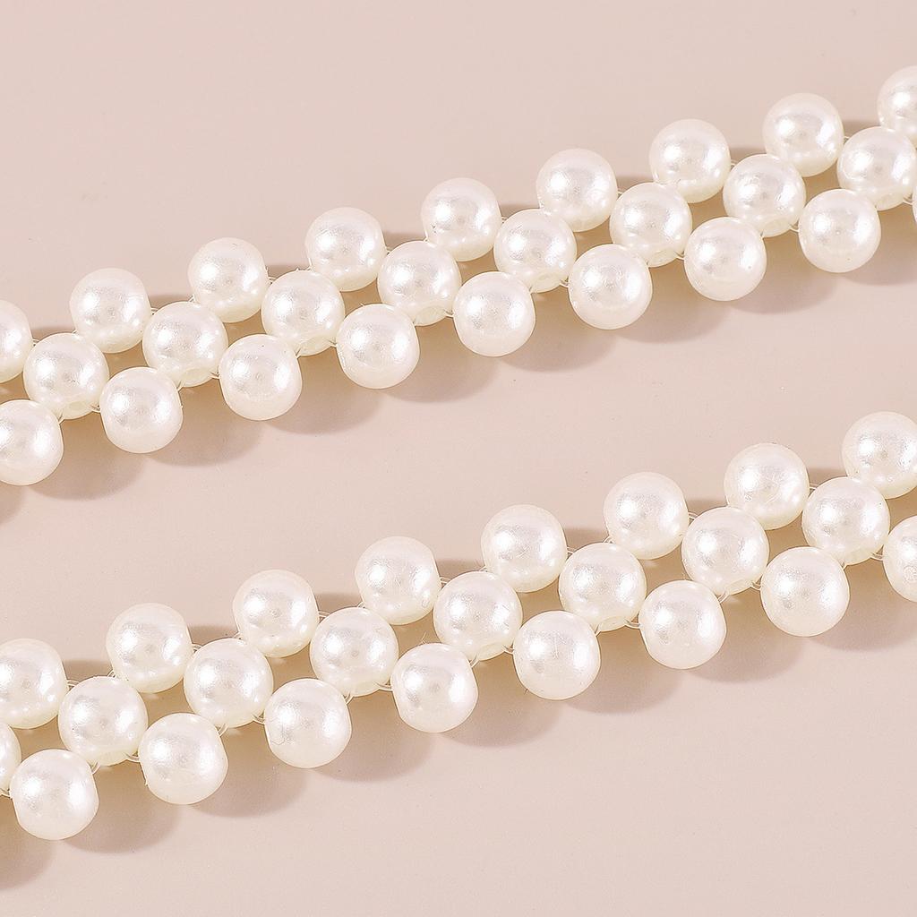 Temperamental Beaded Waist Belt Fashionable Pearl Camisole Vest Personality Body Chain For Women