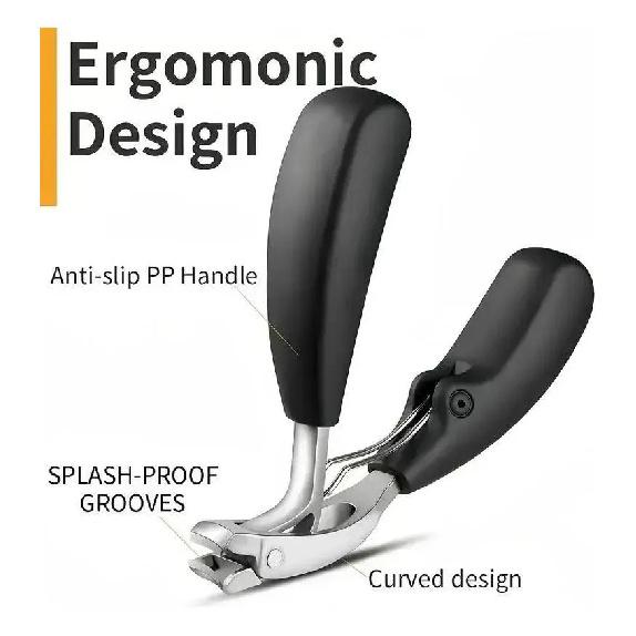 Cortador De Unhas Com Cabo Ergonômico E Cabeça Curva Preto
