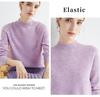 Women's Slim-Fit Autumn Sweater: Fashionable Half-High Neck, Versatile Pure Wool for Base Layer or Outerwear, Skin-Friendly