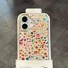 3D Transparent Glitter Embossed iPhone 17 Pro Max Spring Cover with Large Camera Slot
