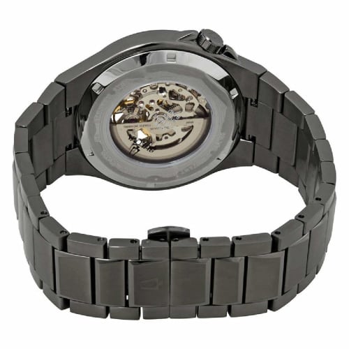 BULOVA 98A179 Klasické Automatické Gunmetal Skeleton Ciferník Automatické Pánske Hodinky