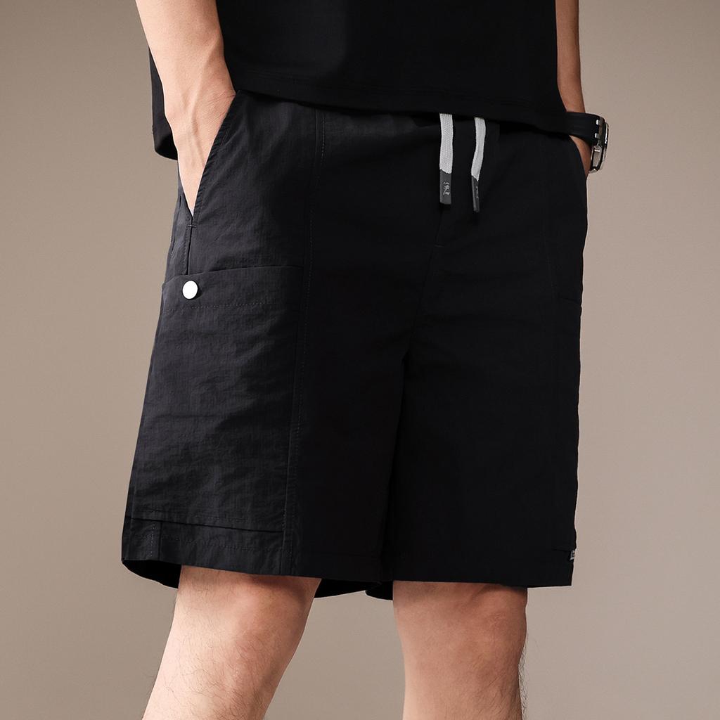 Hochwertige amerikanische Retro-Werkzeugshorts mit mehreren Taschen für Herren, Sommer, dünn, locker, gerade, Sport, Eis-Seide, Fünf-Punkt-Mittelhosen