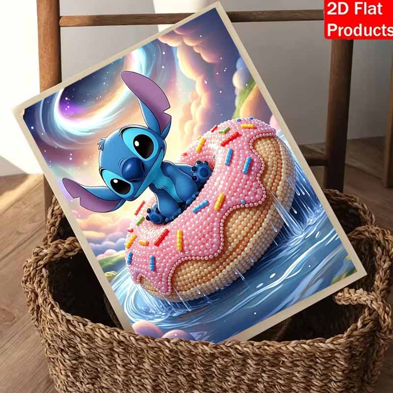 Disney Pearl Painting Handmade Stitch Donut Pearl Kit Home Decoration Painting