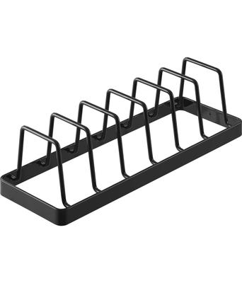 Yamazaki Jitsugyo Tellerständer Schwarz B32 x T11 x H9cm Tower Ständer Aufrechte Aufbewahrung Schubladen-/Schrankaufbewahrung 1376