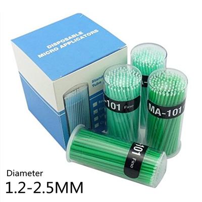 Durable And Safe 400Pcs 1.2-2.5Mm Dental Disposable Micro Applicator Brush /Disposable Eyelash Brushes With Protable Box Dentist Extension Tool