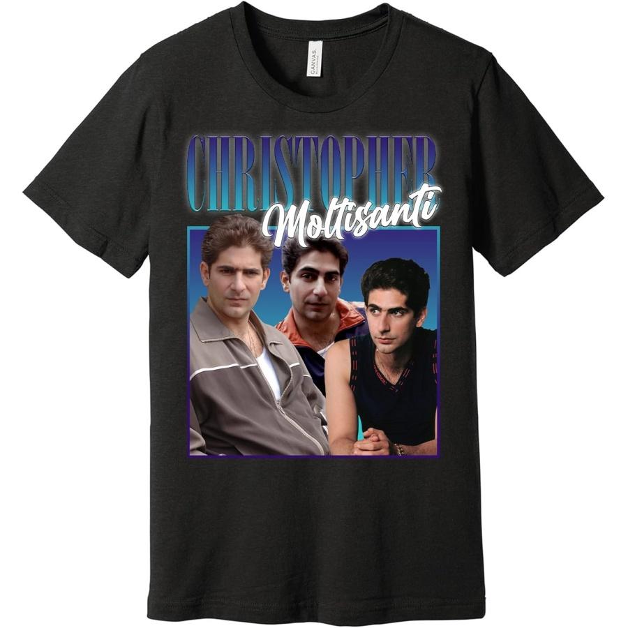 Christopher Moltisanti Oversized Graphic Tee - Funny Street Fashion T-Shirt - Nostalgic Streetwear - Black - XXL S