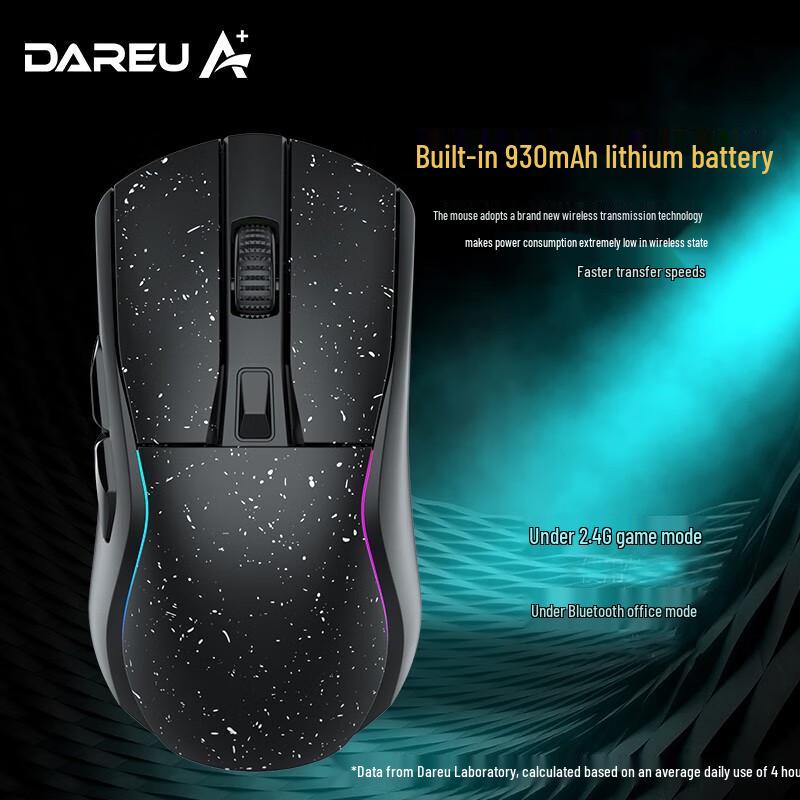 Dareu A950 Drei-Modus Leichte Gaming-Maus mit RGB und Ladestation