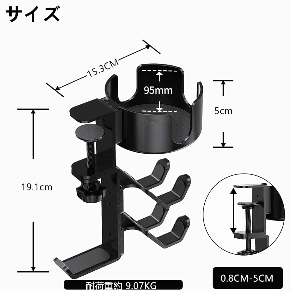 CNCZJM 3-in-1 Desk Organizer with 360° Rotating Headphone Stand, Detachable Controller Holder, Pen Holder, and Cup Holder - Desktop Storage for