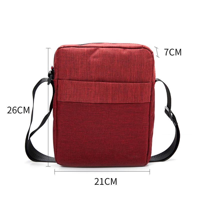Men's Black Oxford Cloth Waterproof Crossbody Shoulder Bag - Large Capacity, Minimalist Design for Casual Travel