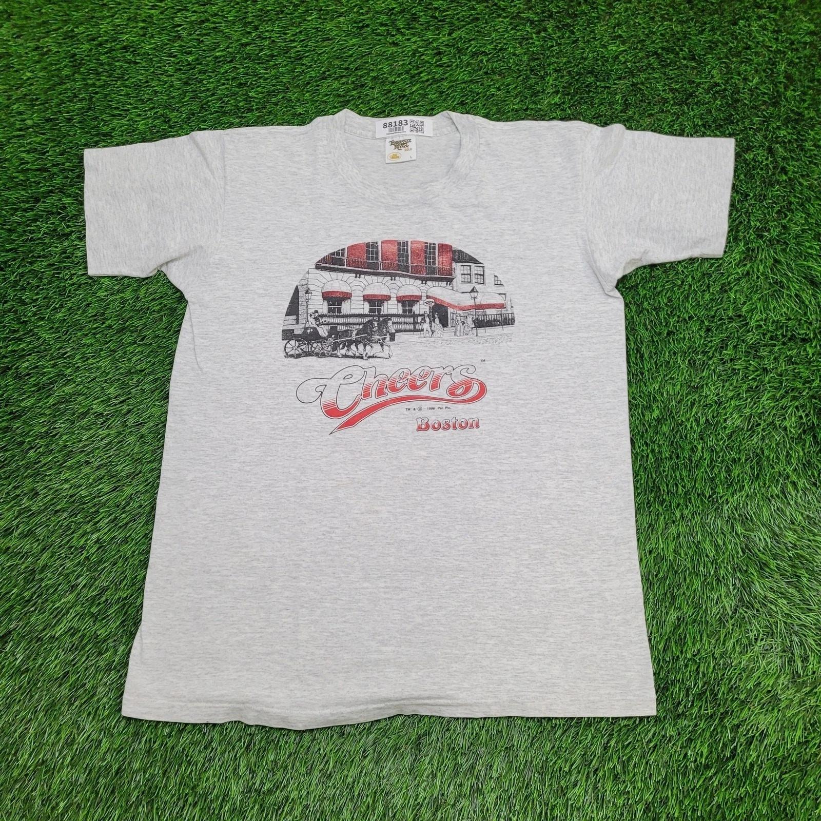 Vintage 1996 Boston Cheers Beer Pub Shirt Large 21x28 Gray L