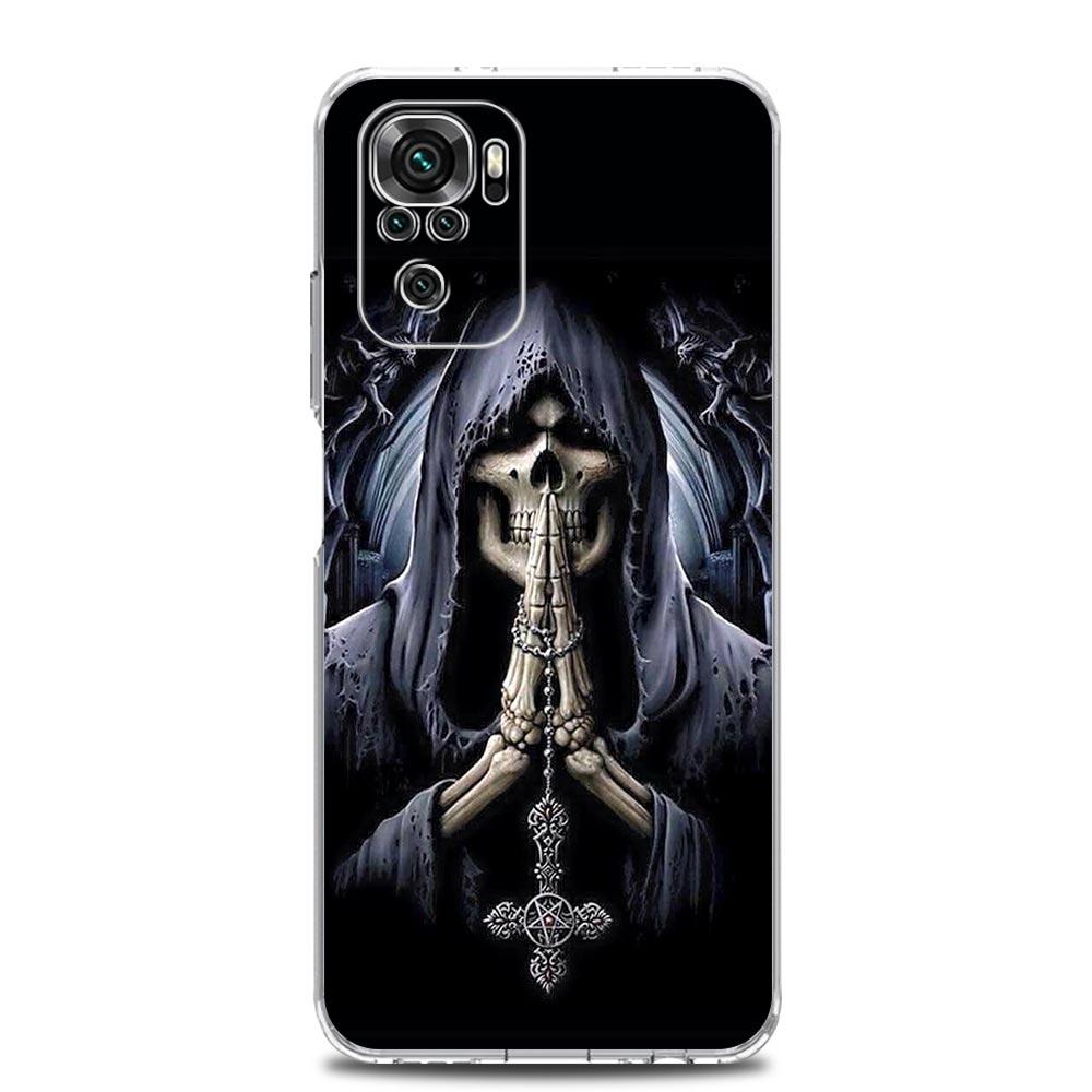Phone Case For Xiaomi Redmi Note 15 14 13 12 4G 10 11 Pro Plus 5G 14C 13C 12C 10C Soft TPU Cover Grim Reaper Skull Skeleton