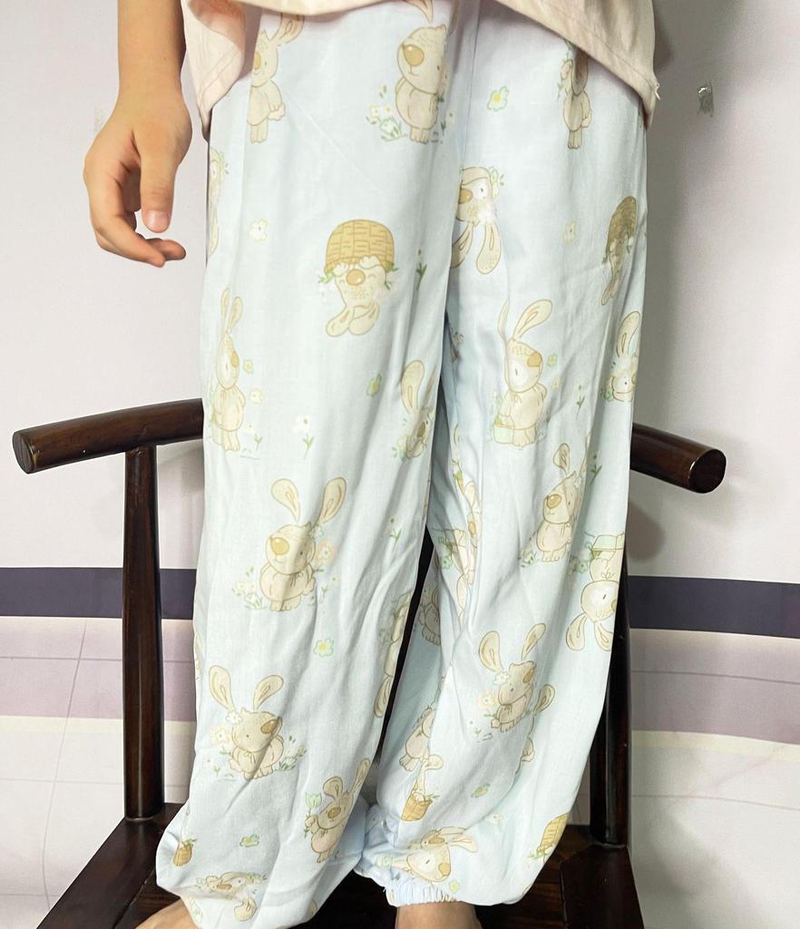 Kids' Summer Mosquito-Proof Lantern Pants - Lightweight Cotton Silk Pajamas for Boys and Girls