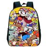 Zaino con Motivo Tazza da Tè Head Zaino Anime per Bambini dell'Asilo Zaino Circostante Cuphead