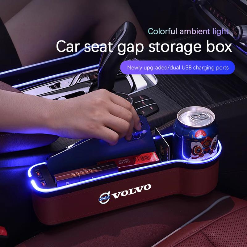 LED Car Seat Gap Box Atmosphere Lamp Storage Box For Volvo XC90 V90 V60 XC60 V40 EC40 EX40 S80 S60 S90 C40 XC40 V70 XC70 C30 C70