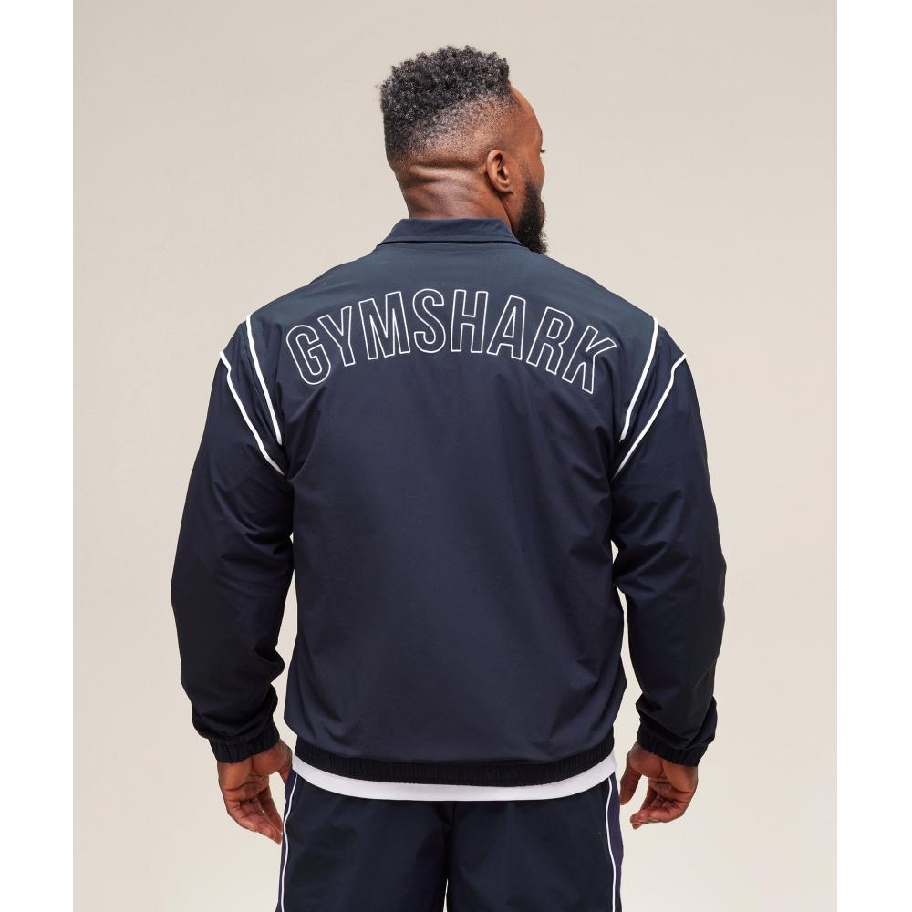 Gymshark Retro Crinkle Track Jacket Heavy Blue A2c1c Uctn