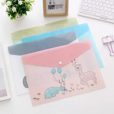 File Bag Cartoon Animal Cute Translucent PVC Folder Organizer Office School Supplies Student Stationery