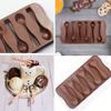 Silicone Chocolate Mold 3D Spoon Baking Mold Non-stick Biscuit Cake Jelly Candy Mold DIY Hand Baking Tools Kitchen Accessories