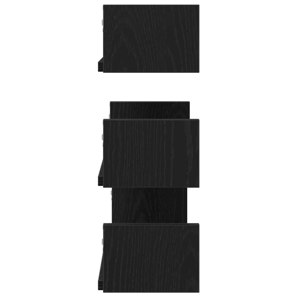 Wall Shelves (3 pcs) Black Oak Effect Wood Based Material
