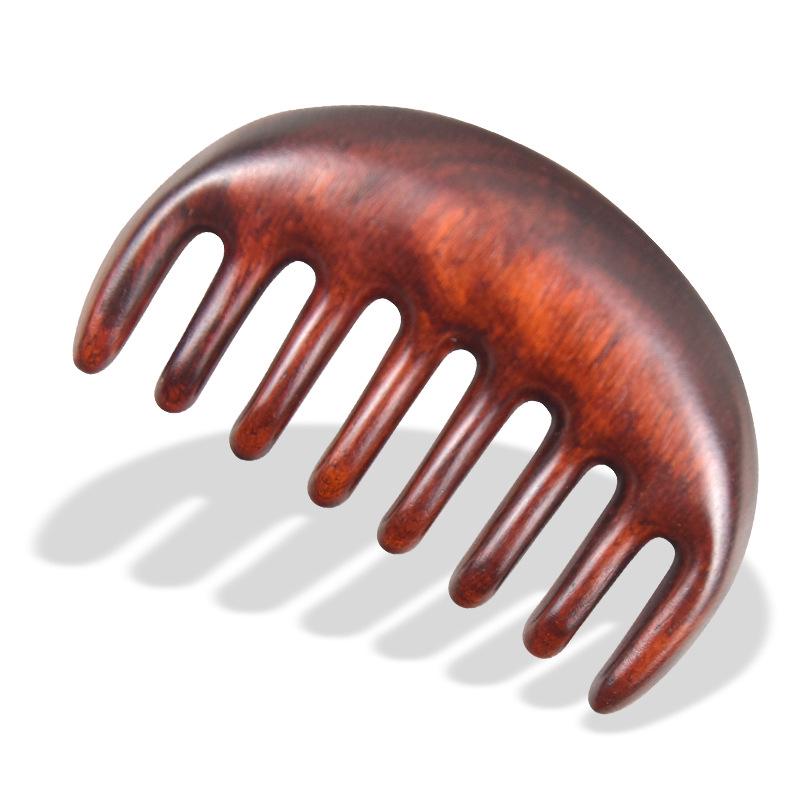 Rosewood & Green Sandalwood Massage Comb: Wide Teeth for Eye, Shoulder, Neck, and Face Lifting.
