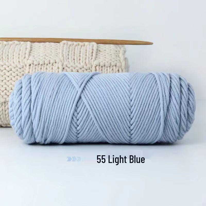 8-Strand Cotton Wool Yarn for Scarf DIY - Thick, Soft Thread with Silk Elements