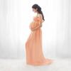 Kobiety w ciąży Off Shoulder Maxi Dress Fotografia ciążowa Sesja zdjęciowa Suknia