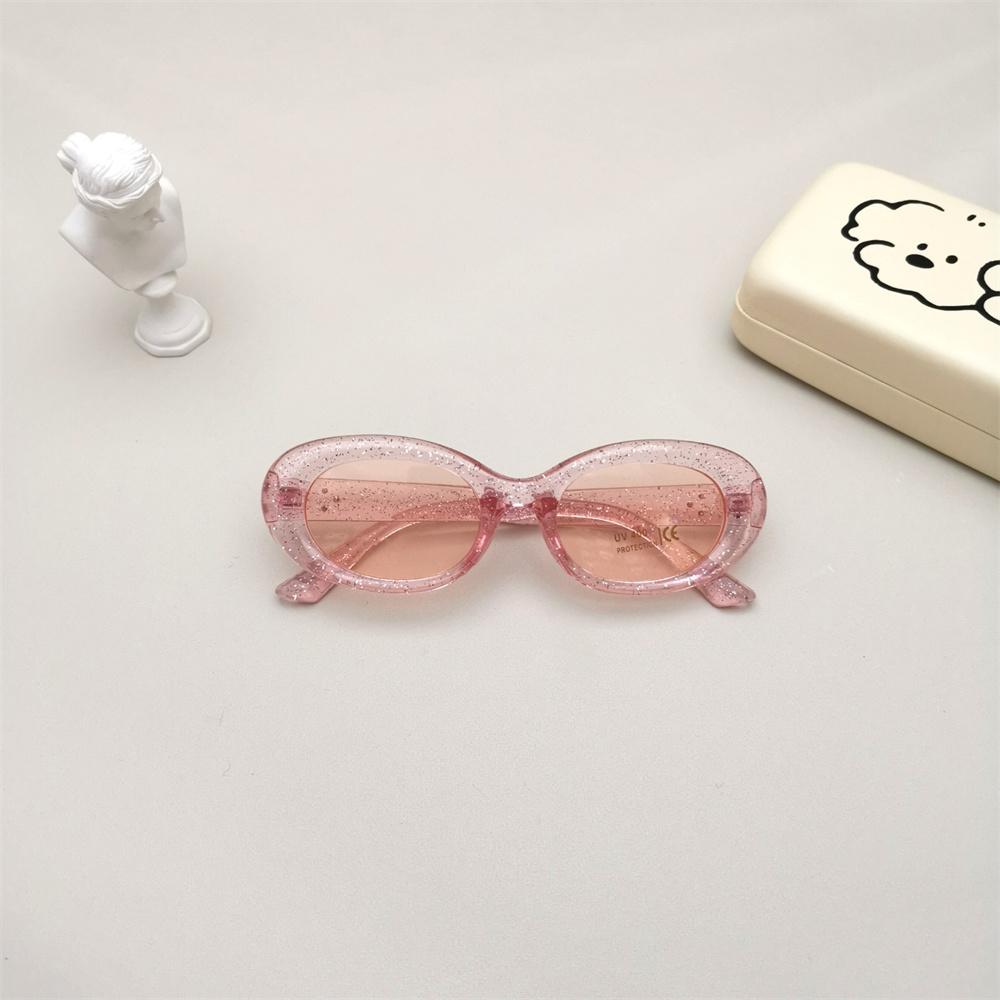 2026 New Fashion Trend Retro Big Cat Eye Shiny Bright Children s For Girls UV400 Protection Sunscreen Sunglasses розовый