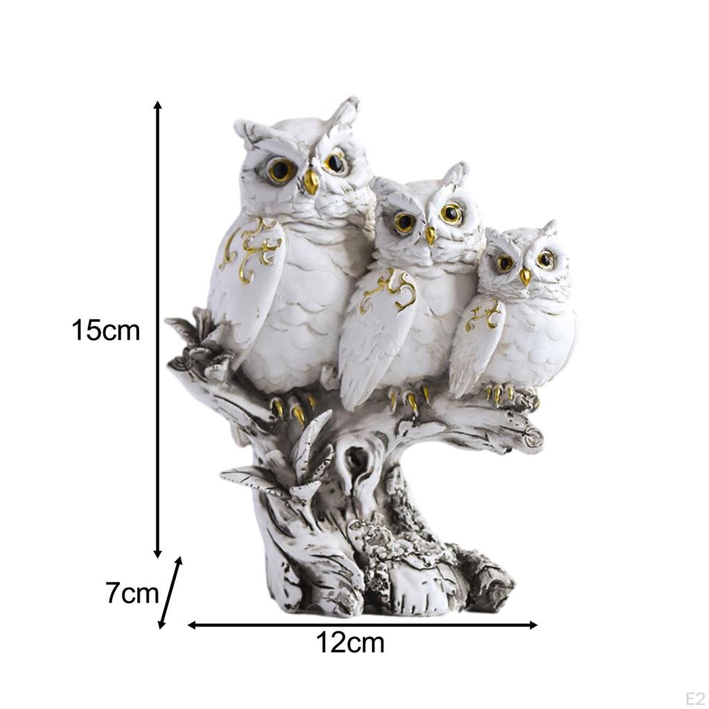 Owl Figurines Animal Statue Miniature Figurine Sculpture for Living Room Bedroom
