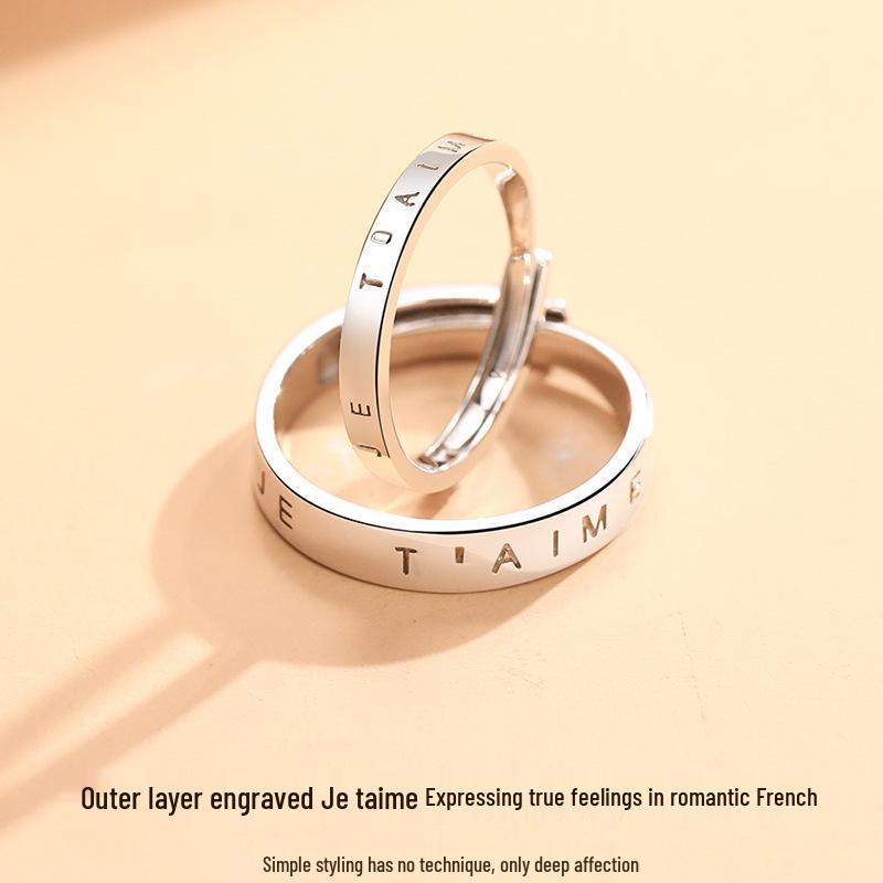 925 Sterling Silver French-Style Couple Rings: Elegant Niche Design Wedding Bands for Men and Women - Ideal Christmas Gift