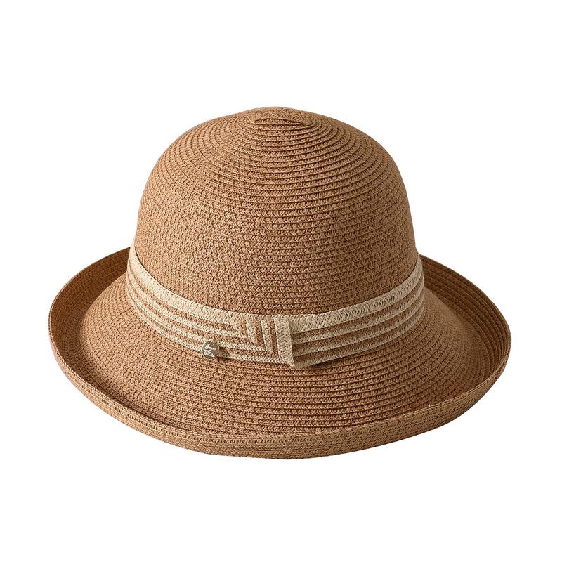 

GEMVIE Elegant Women Sun Paper Bucket Hat Outdoor Sun Protection Travel Summer Beach Straw Hats 57cm хаки