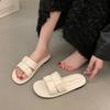 New flat-bottomed one-word cool slippers, high-end student soft-bottomed beach slippers, women's summer