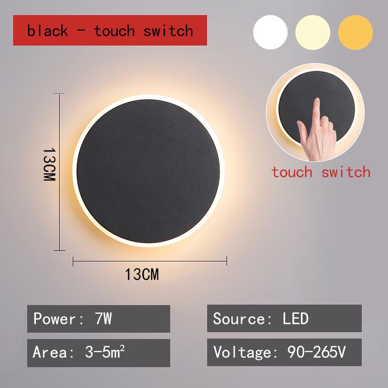 Nordic Style LED Round Wall Lamp - Bedroom, Living Room & Indoor Lighting