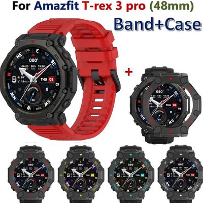 Strap Smart Bracelet Band for Huami Amazfit T-Rex3 Pro Bezel PC Frame Watch Cover Protective Case for Amazfit T-Rex 3Pro Wrist
