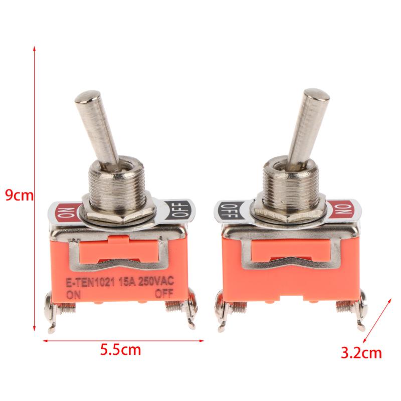 5pcs SPST DPDT 250V 15A Toggle Switch 2 Position Latching On-off On-on On-off-on E-TEN1322 1021 1122 1221 1321 Cap Waterproof
