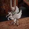 Classic Punk Mechanical Angel Warrior Pendant Necklace Men\\\\'s High Quality Metal Rock Biker Jewelry