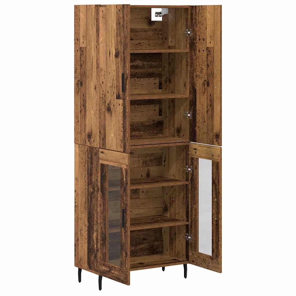 Wall Mounted Highboard Reclaimed Wood Look 69.5 x 34 x 180 cm Engineered Wood