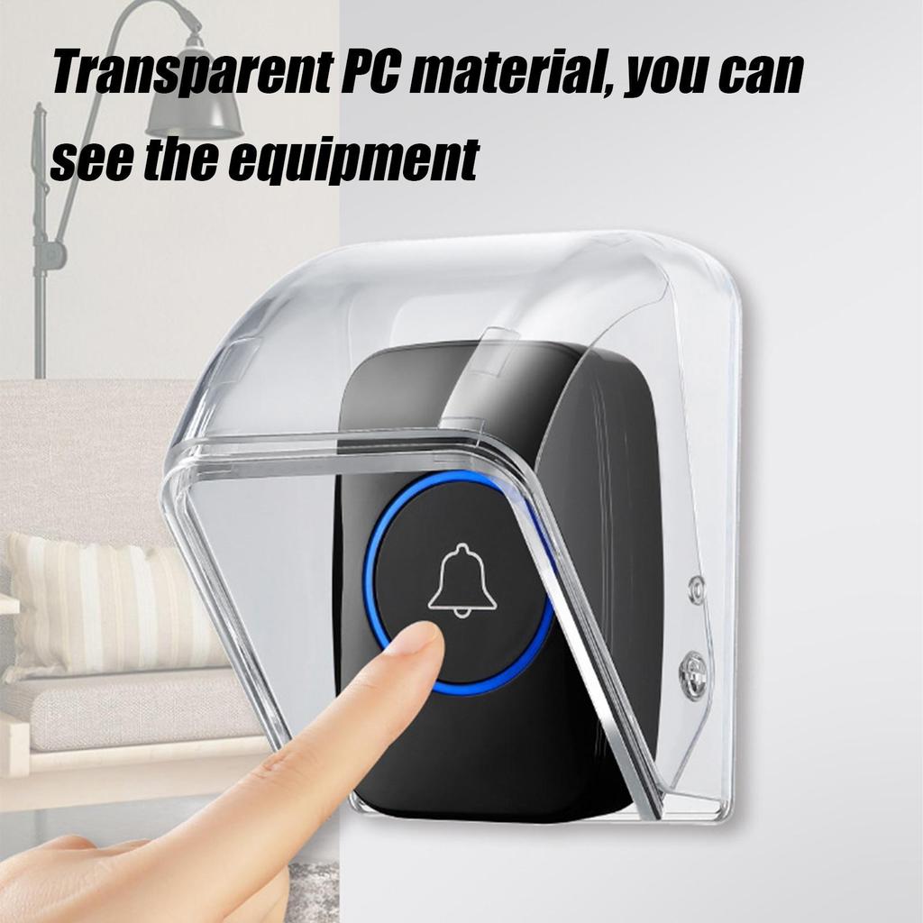 Ring Doorbell Cover Steel Doorbell Weather-Blocking Protective Cover Anti-Glare Clear Doorbell Rain Cover for Home Keypad Card