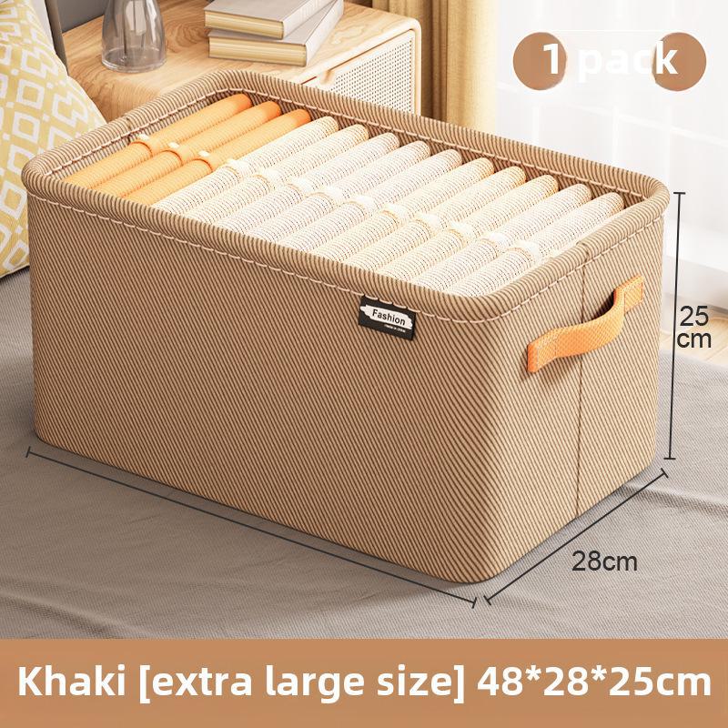 

Коробка для зберігання різних тканин для одягу, гардеробу та домашніх ковдр Large size [42*28*25CM] хакі