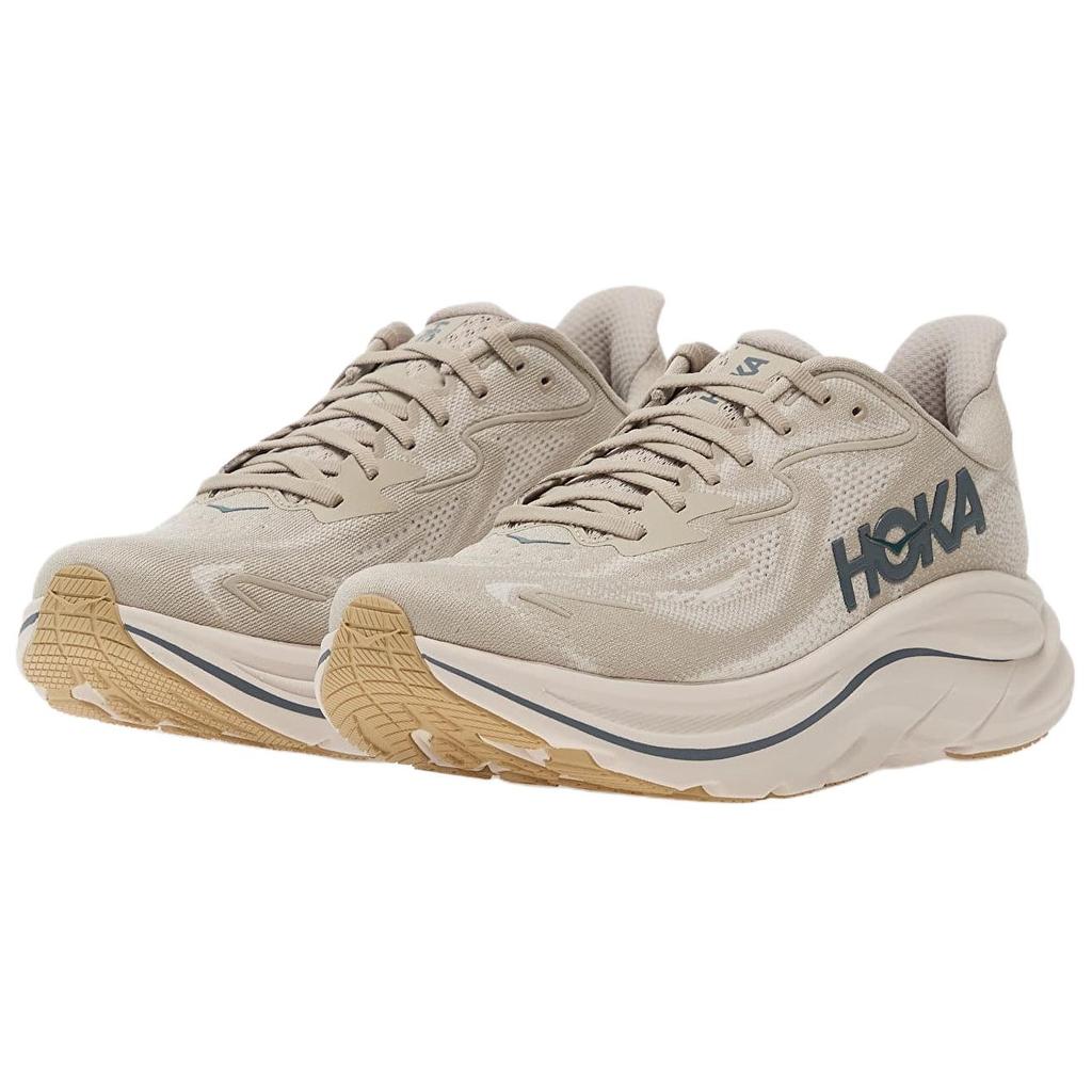 Hoka One One Clifton 10 Comfortable Versatile Breathable Shock Absorbing Low Top Running Shoes Men sneaker Beige 1162030-PTYG