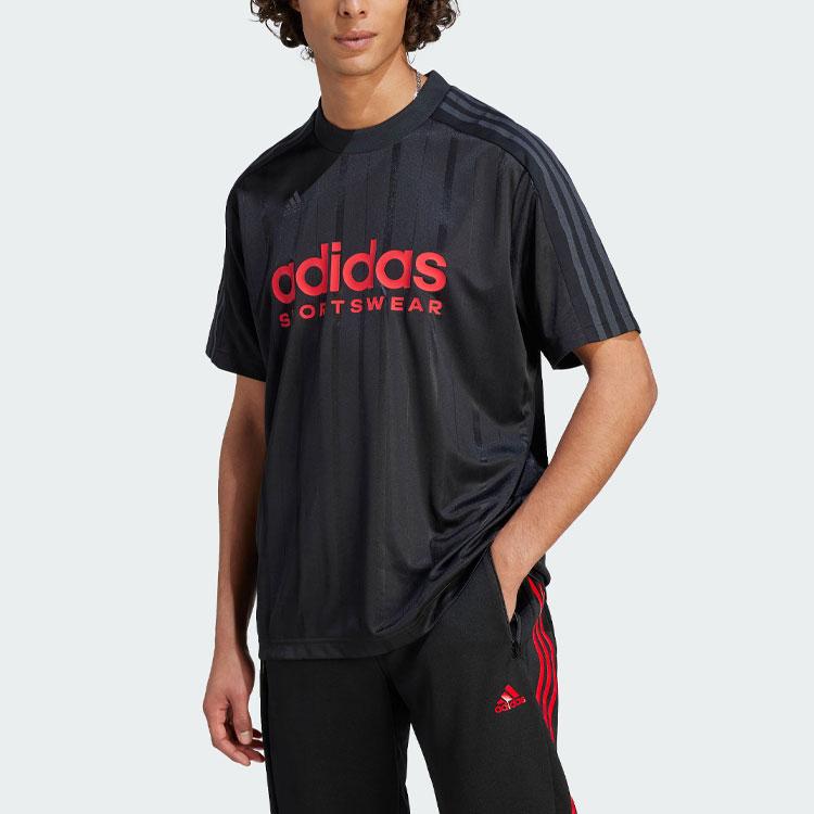 Adidas Tiro Tee Logo Print Athletic Casual Short Sleeve T-Shirt Men Tops Black IQ0895