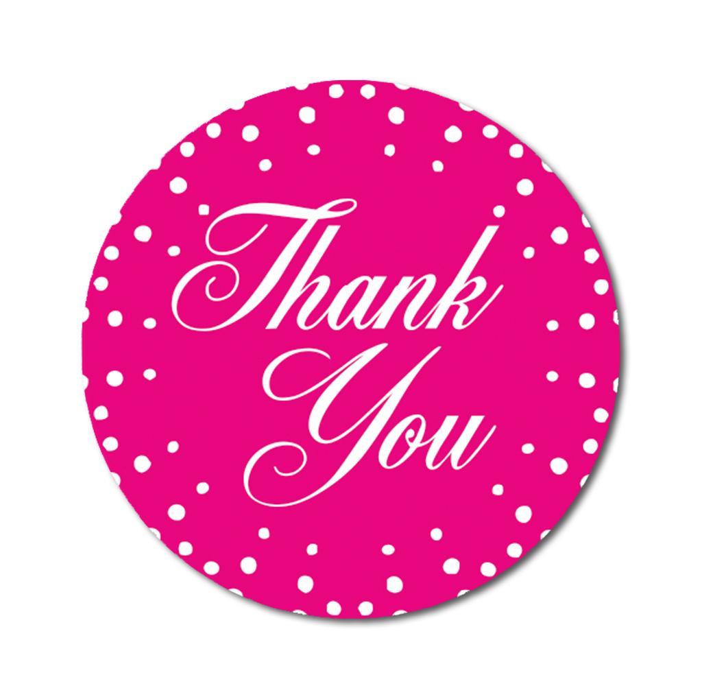 Darling Souvenir DIY Round 45 Pcs Polka Dot Thank You Black Stickers Non Customized Gift-1.6