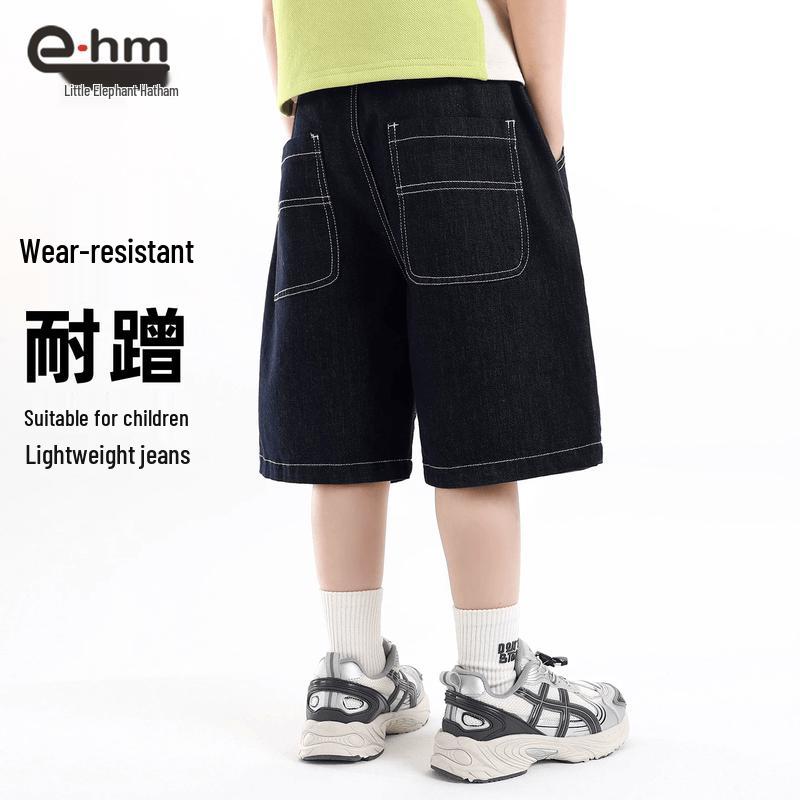 Boys' Summer Fade-Resistant Denim Shorts
