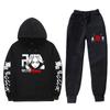 Mens Thick Fleece Hoodie Jogger Set Casual Hip Hop Streetwear Two Piece Outfit