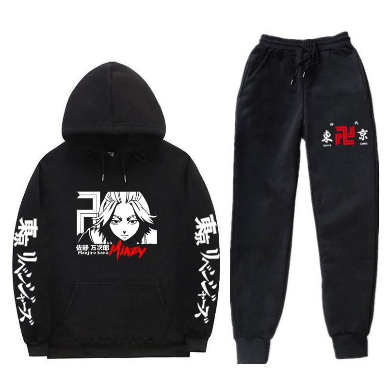 Mens Thick Fleece Hoodie Jogger Set Casual Hip Hop Streetwear Two Piece Outfit